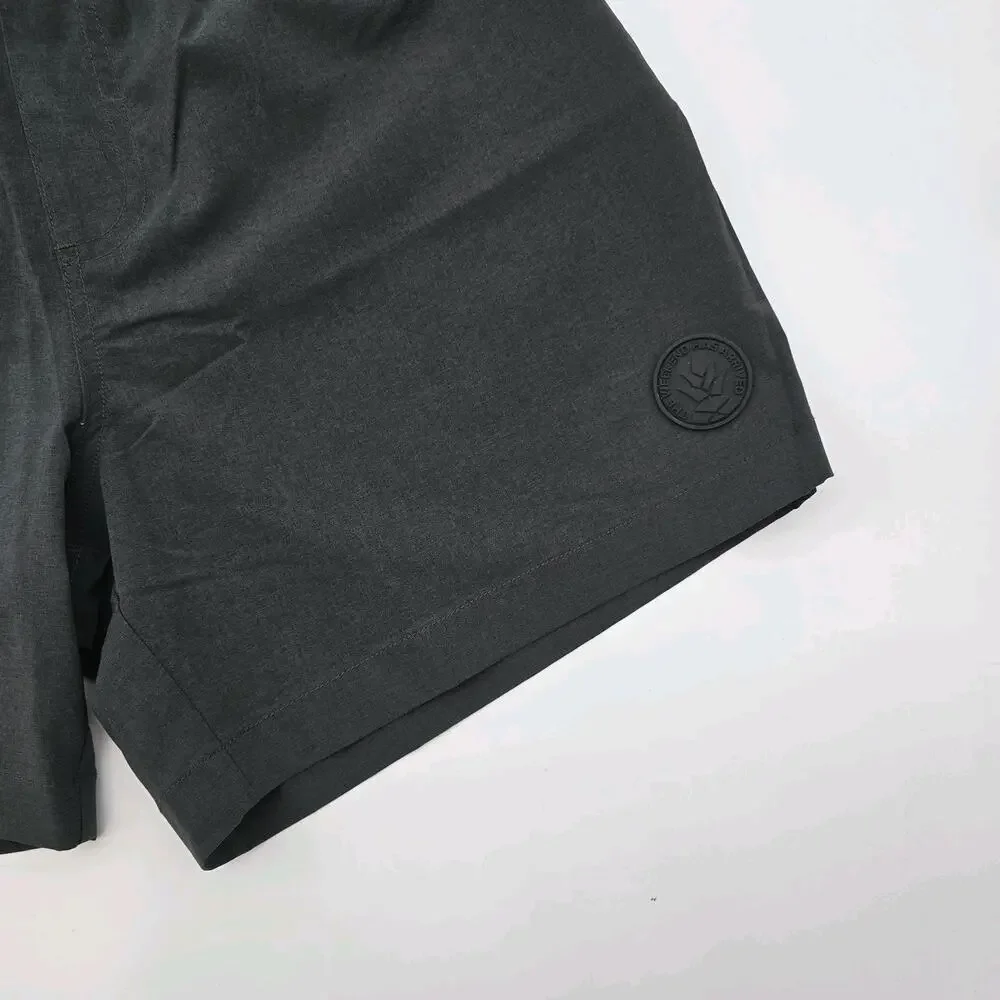 Chubbies Shorts Mens Large 7 Inch Black The Flints Gym Swim Unlined Hybrid